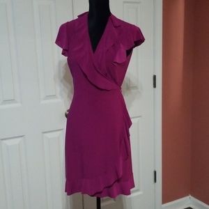 Purple wrap dress